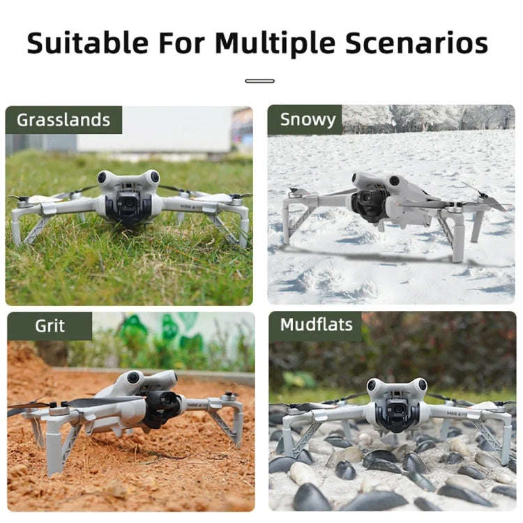 For DJI Mini 4 Pro Drone BRDRC Landing Gear Increased Height Leg(Gray)