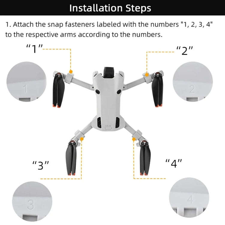For DJI Mini 4 Pro Drone BRDRC Landing Gear Increased Height Leg(Gray)