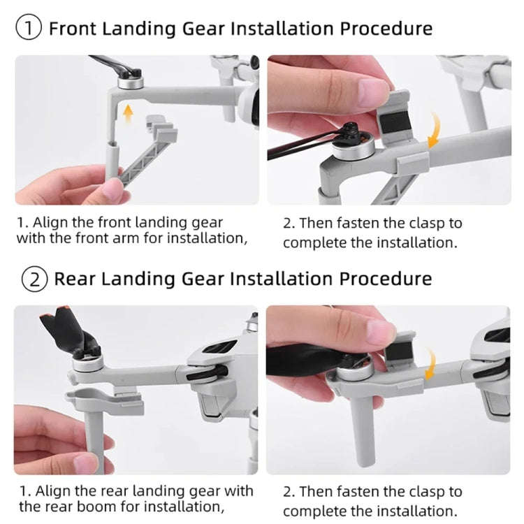 For DJI Mini 4 Pro Drone BRDRC Landing Gear Increased Height Leg(Gray)