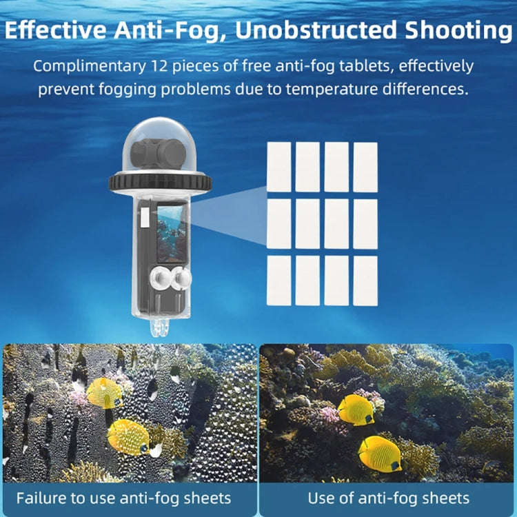 For DJI Osmo Pocket 3 BRDRC 40m Depth Waterproof Case Diving Housing Cover(Transparent Handle)