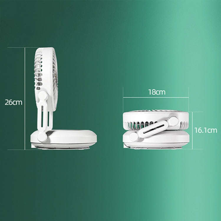 Rotatable LED Night Light Desktop Folding Fan Portable Silent Wall Fan, Size: Plug-in Model(Green)