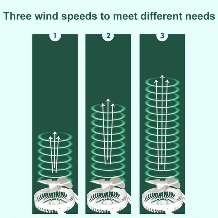 Rotatable LED Night Light Desktop Folding Fan Portable Silent Wall Fan, Size: Plug-in Model(Green)