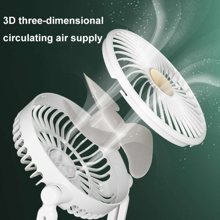 Rotatable LED Night Light Desktop Folding Fan Portable Silent Wall Fan, Size: Plug-in Model(Green)