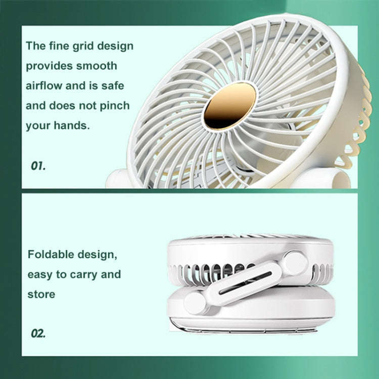 Rotatable LED Night Light Desktop Folding Fan Portable Silent Wall Fan, Size: Plug-in Model(Green)