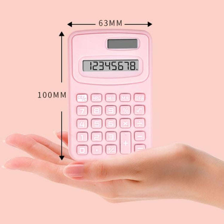 Small Solid Color Calculator Dormitory Student Office Exam Tool(Pink)