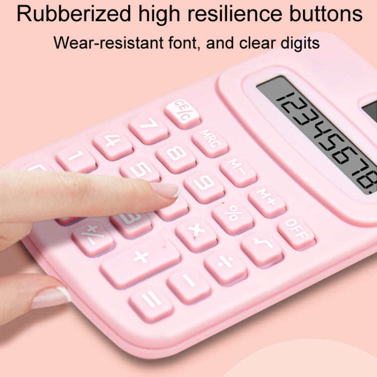 Small Solid Color Calculator Dormitory Student Office Exam Tool(Pink)