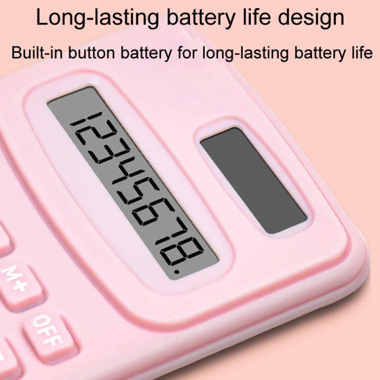 Small Solid Color Calculator Dormitory Student Office Exam Tool(Pink)