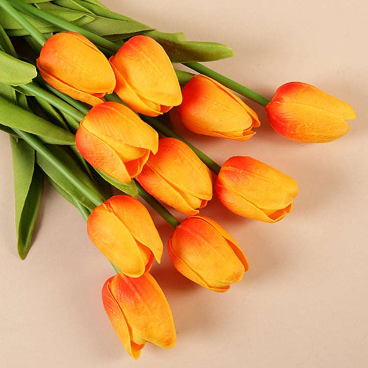 10 In 1 Tulip Bouquet With Paper Bag Home Decoration Simulation Flowers Paper Bag Floral Set Arra...