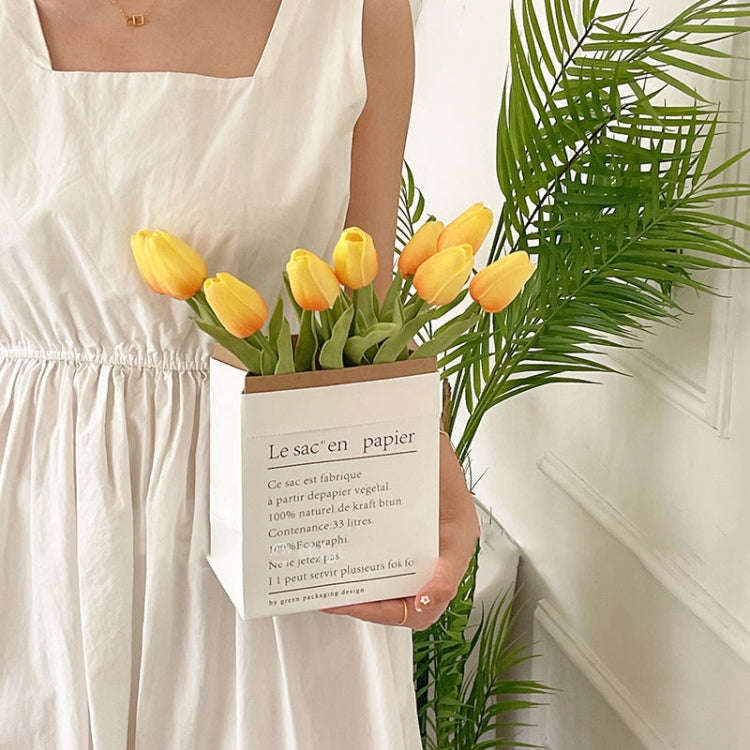 10 In 1 Tulip Bouquet With Paper Bag Home Decoration Simulation Flowers Paper Bag Floral Set Arra...