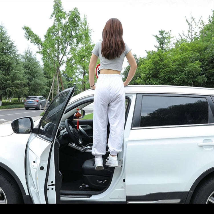 Car Hook Door Foldable Foot Pedal with Safety Hammer(Silver)