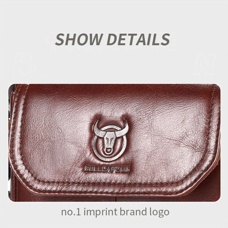 BULL CAPTAIN 049 Large-capacity First-layer Cowhide Retro Single-shoulder Crossbody Bag(Coffee)