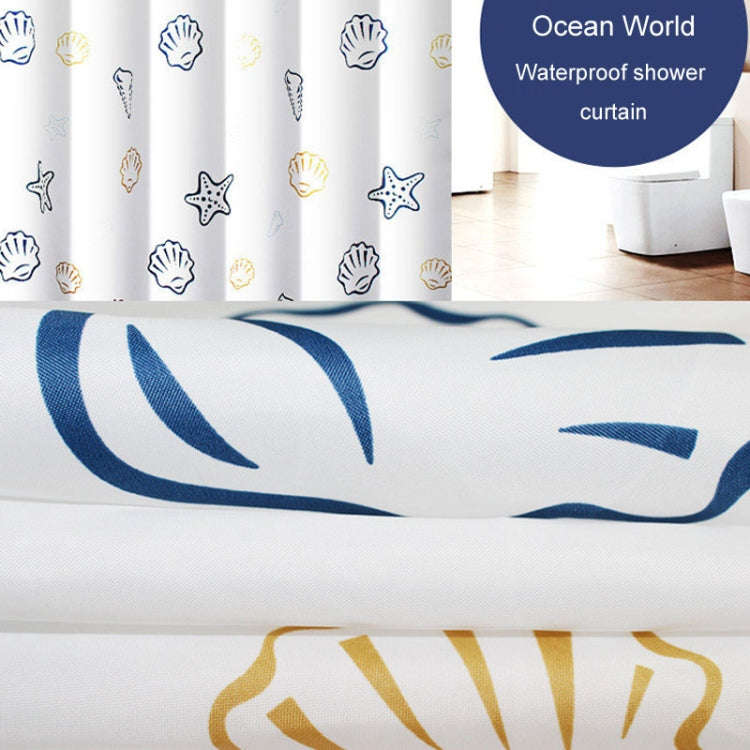120x200cm Sea World Polyester Shower Curtain Thickened Waterproof Bathroom Shower Curtain Cloth W...