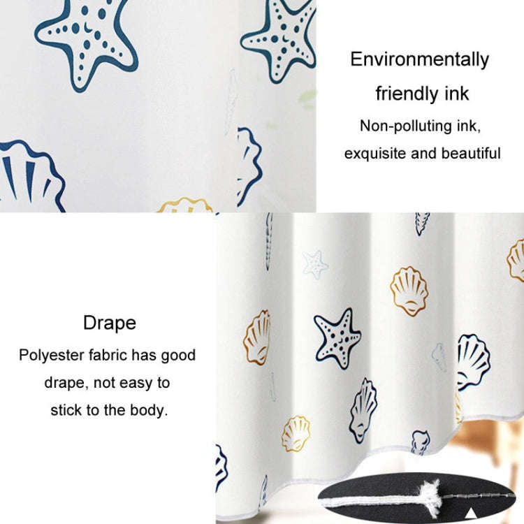 120x180cm Sea World Polyester Shower Curtain Thickened Waterproof Bathroom Shower Curtain Cloth W...