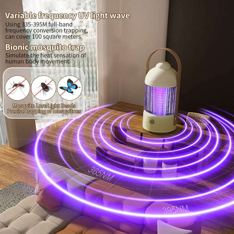 Electric Shock Type Home Night Light Mosquito Killer Outdoor Camping Lamp, Spec: 4000 mAh(Yellow)