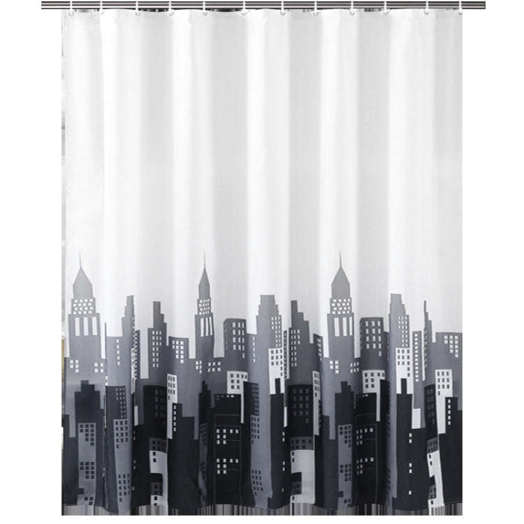 150x200cm Simple Waterproof Shower Curtain Thickened Polyester Bathroom Shower Curtain Cloth(Tower)