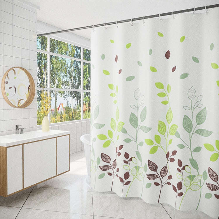 120x200cm Leaf Printed Waterproof Shower Curtain Thickened Polyester Bathroom Curtain Cloth