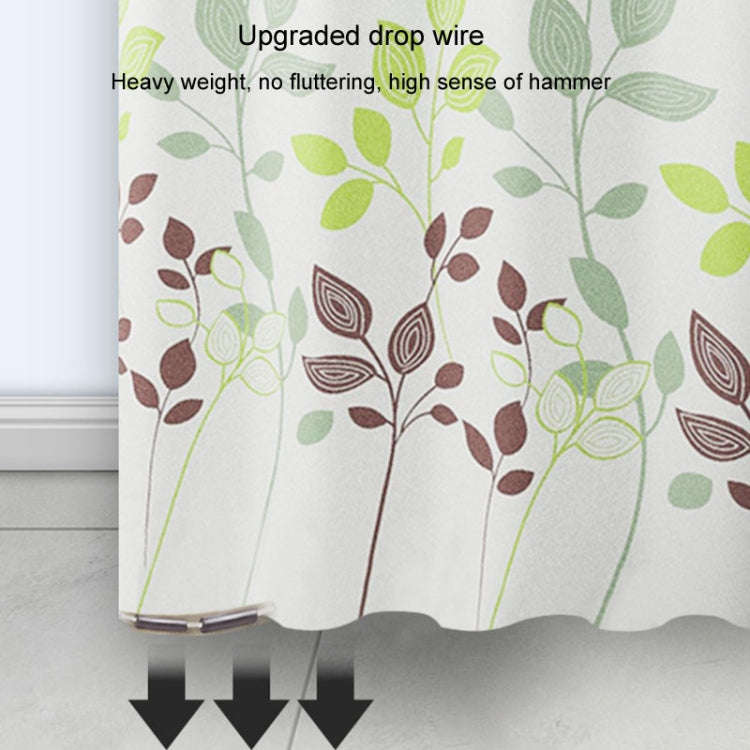 220x200cm Leaf Printed Waterproof Shower Curtain Thickened Polyester Bathroom Curtain Cloth