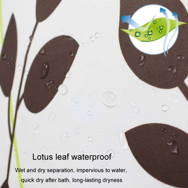 240x200cm Leaf Printed Waterproof Shower Curtain Thickened Polyester Bathroom Curtain Cloth