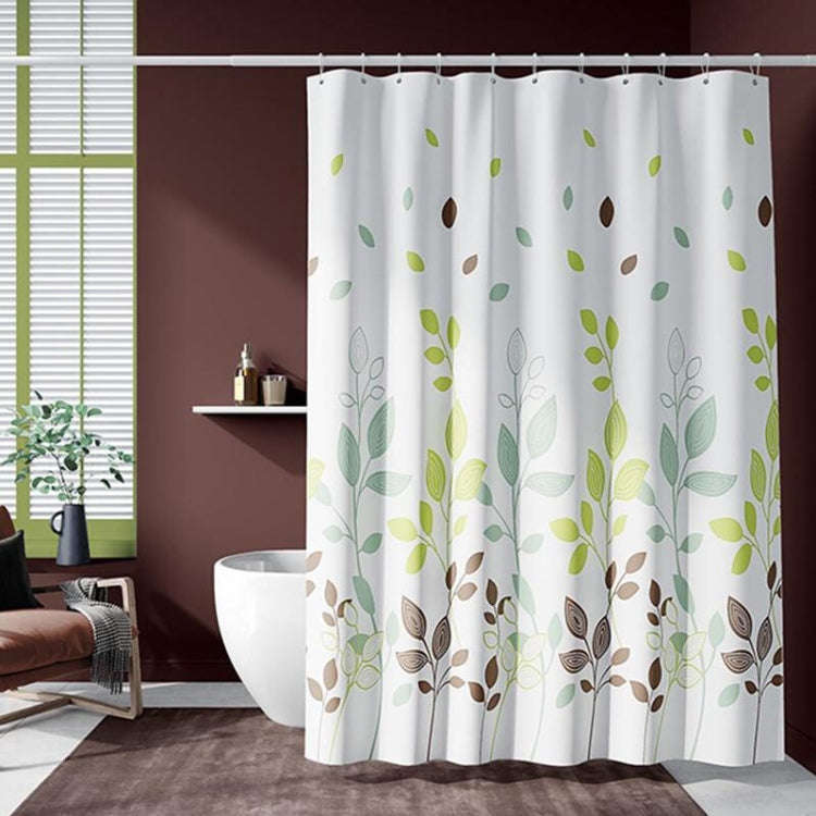 220x200cm Leaf Printed Waterproof Shower Curtain Thickened Polyester Bathroom Curtain Cloth