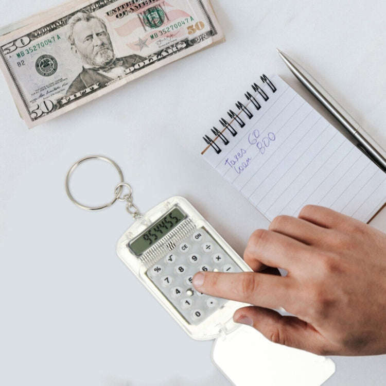 Flip Top Portable Mini Calculator Student Exam Office Calculator(Black)
