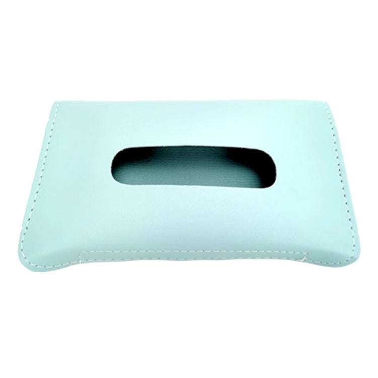 Car Armrest Box Sun Visor Hanging Leather Tissue Box(Blue)