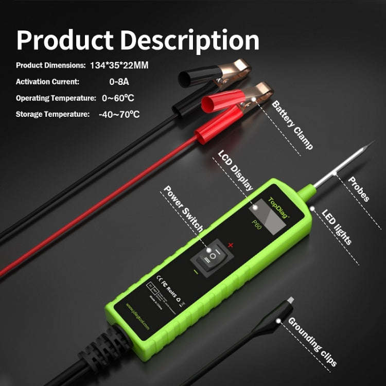 JDiag 6-30V Voltage Detector Automotive Power Circuit Diagnostic Diode(P60)