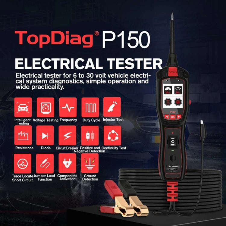 JDiag 6-30V Electrical Detector Fuel Injector Signal Detection Vehicle System Diagnosis(P150)
