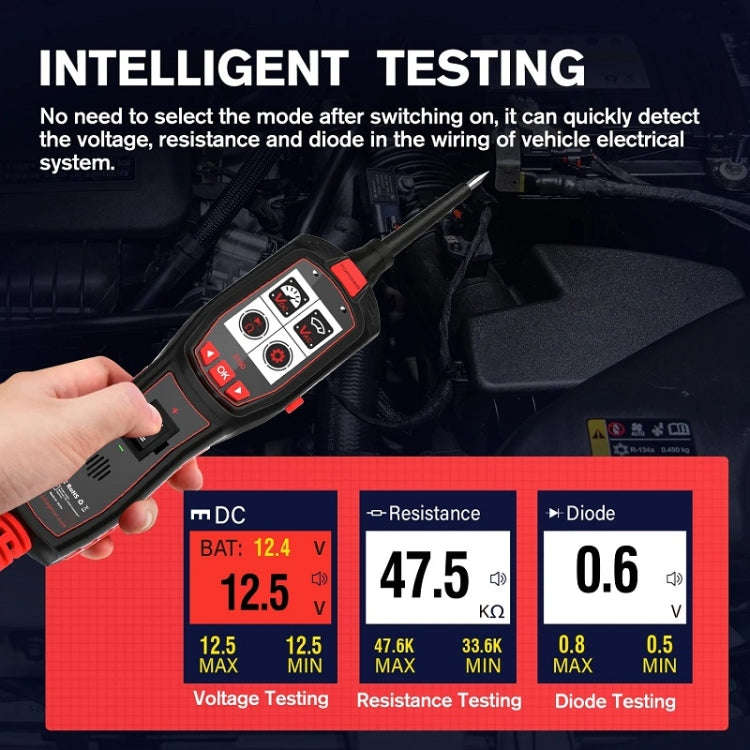 JDiag 6-30V Electrical Detector Fuel Injector Signal Detection Vehicle System Diagnosis(P150)