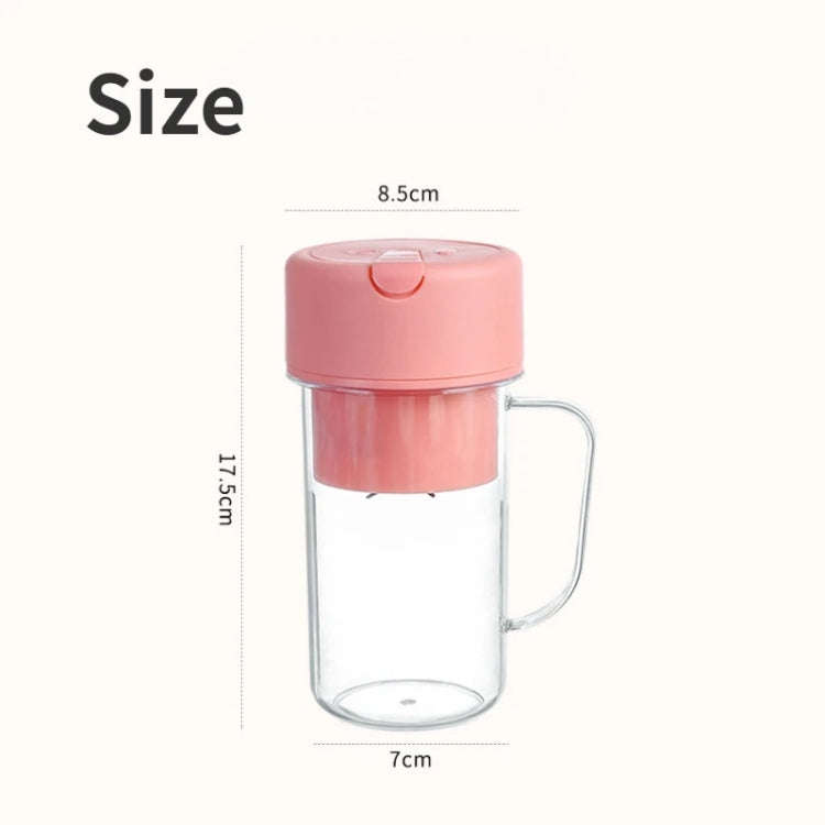 420ml 6 Blades Straw Juice Cup USB Charging Portable Fruit Juicer Smoothie Maker(Pink)