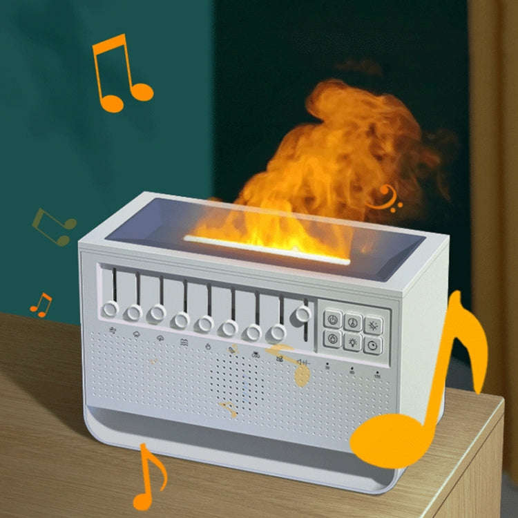 C221 Bluetooth White Noise Flame Aromatherapy Machine Home Desktop Humidifier(English Version)