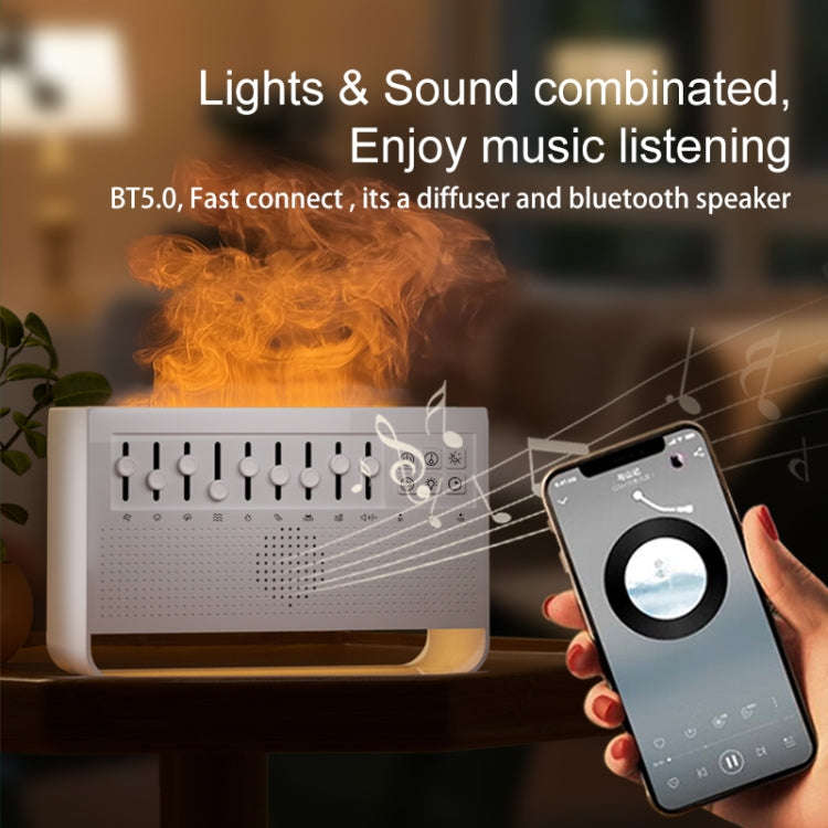 C221 Bluetooth White Noise Flame Aromatherapy Machine Home Desktop Humidifier(English Version)