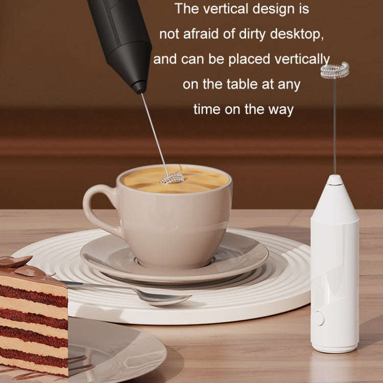 Mini Electric Handheld Milk Frother Cream Stirrer(White)