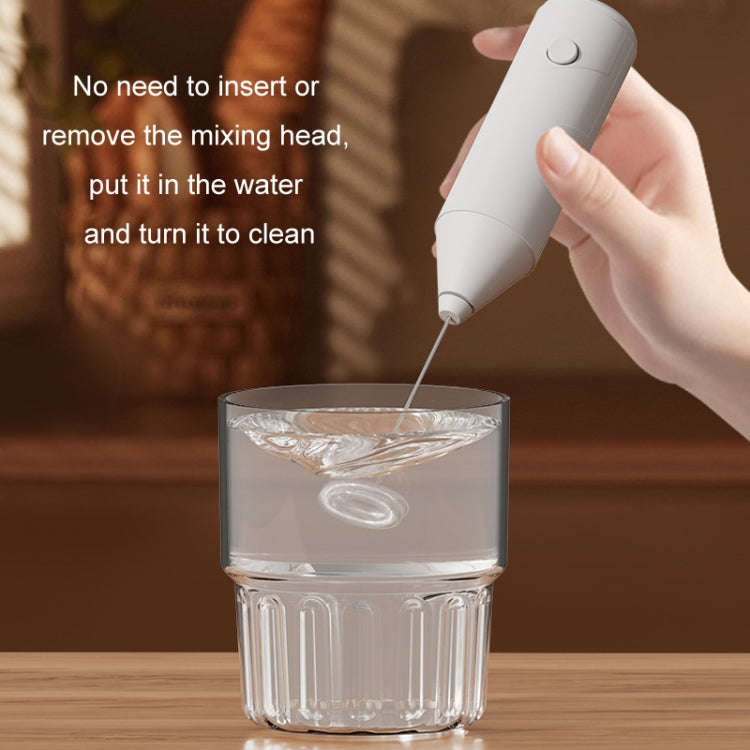 Mini Electric Handheld Milk Frother Cream Stirrer(White)