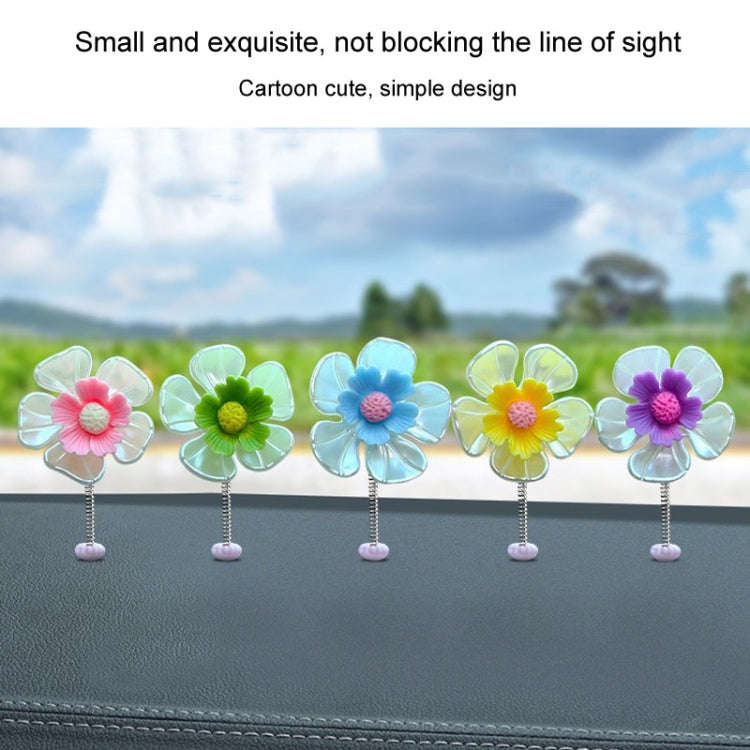 5pcs /Set Car Shaking Flower Ornament Simulated Small Flower Car Interior Decoration(Pink)