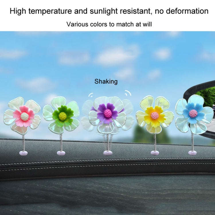 5pcs /Set Car Shaking Flower Ornament Simulated Small Flower Car Interior Decoration(Pink)