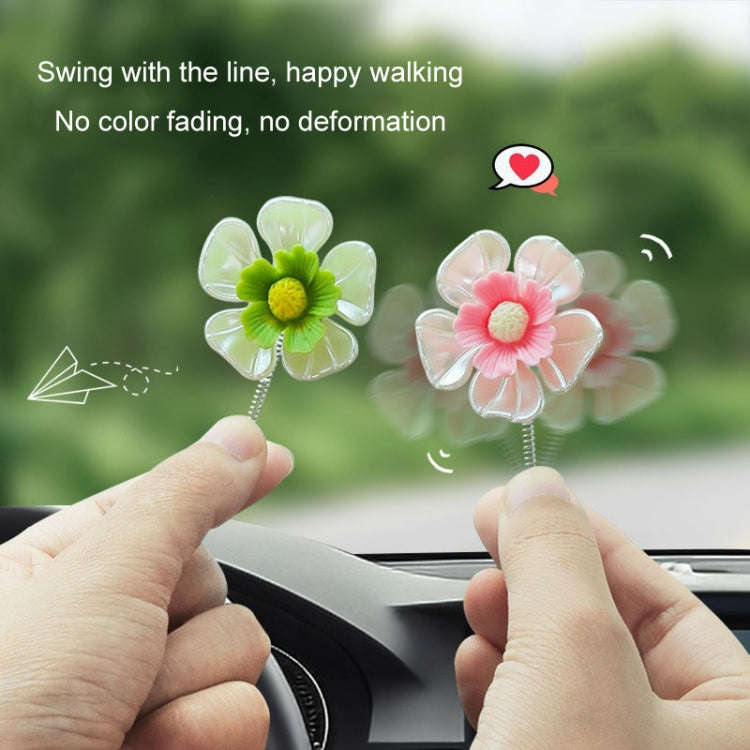 5pcs /Set Car Shaking Flower Ornament Simulated Small Flower Car Interior Decoration(Pink)
