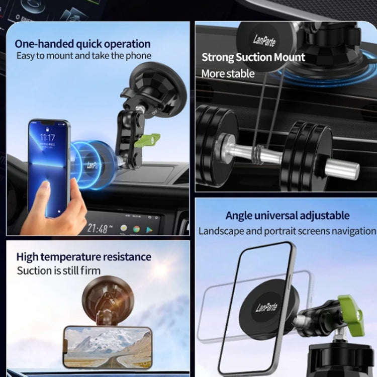 Lanparte Magnetic Car Phone Holder Adjustable Suction Cup Navigation Stand RBA-M01NL