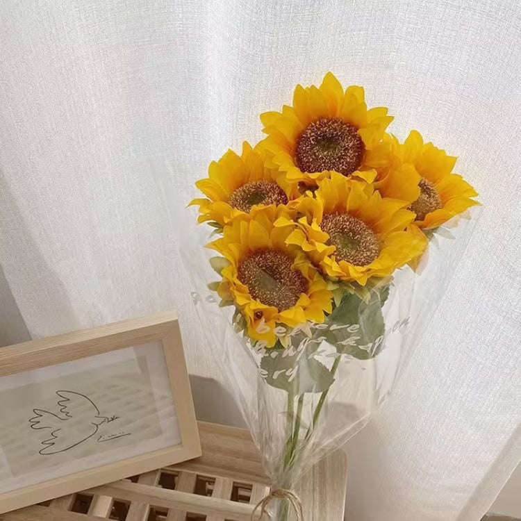Simulated Flower Arrangement Table Ornament Picnic Photo Props, Style: 5pcs Sunflower Transparent...