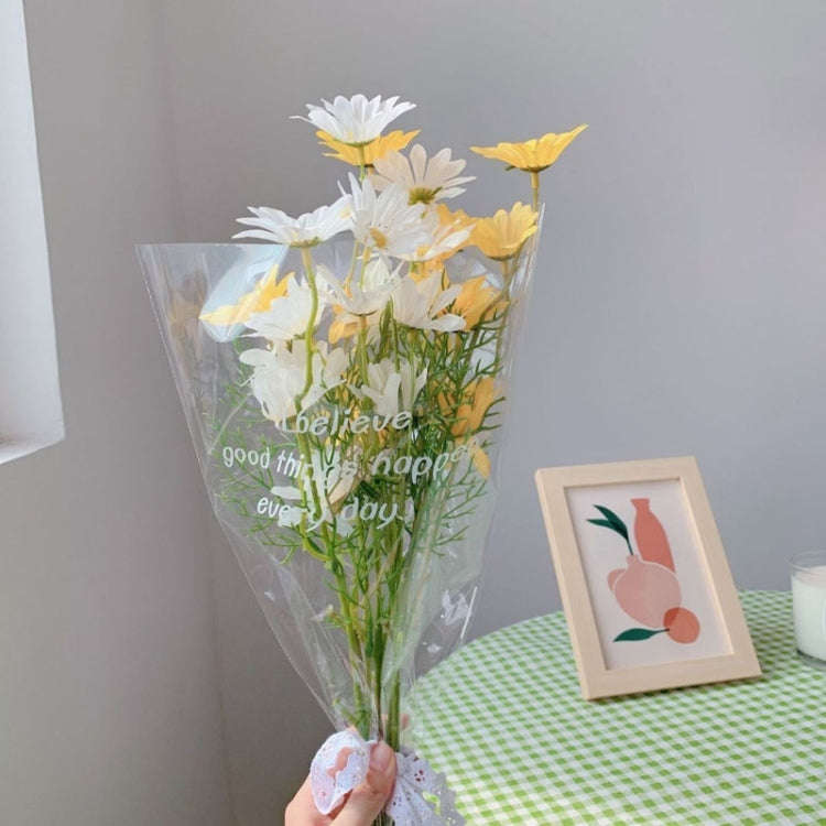 Simulated Flower Arrangement Table Ornament Picnic Photo Props, Style: 5pcs White+Yellow Daisy Tr...