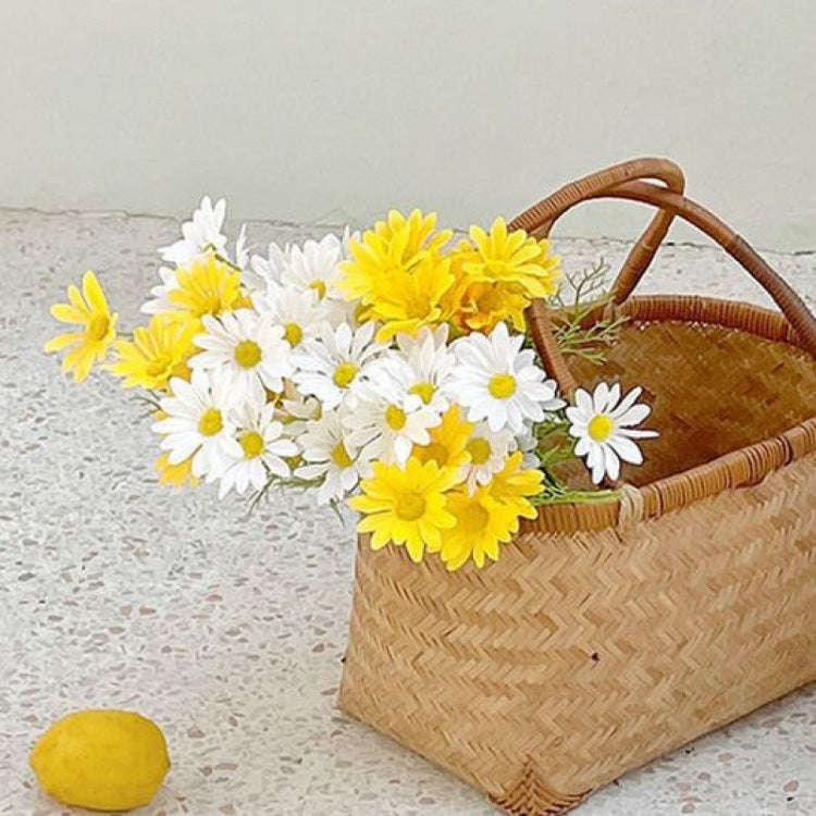 Simulated Flower Arrangement Table Ornament Picnic Photo Props, Style: 5pcs Yellow Daisy Transpar...