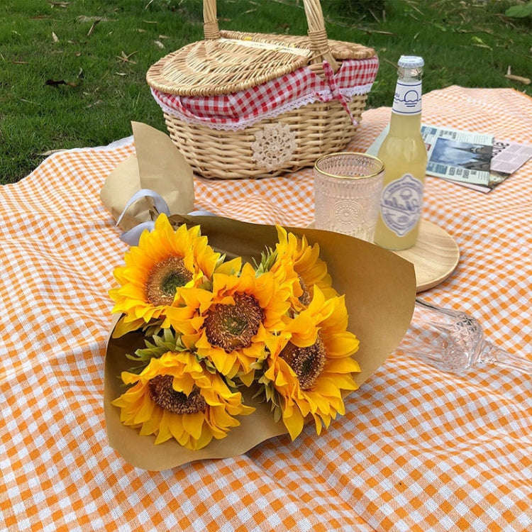 Simulated Flower Arrangement Table Ornament Picnic Photo Props, Style: 5pcs Yellow Daisy Transpar...