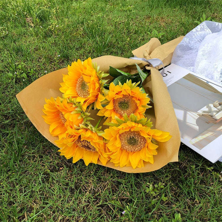 Simulated Flower Arrangement Table Ornament Picnic Photo Props, Style: 5pcs Yellow Daisy Transpar...