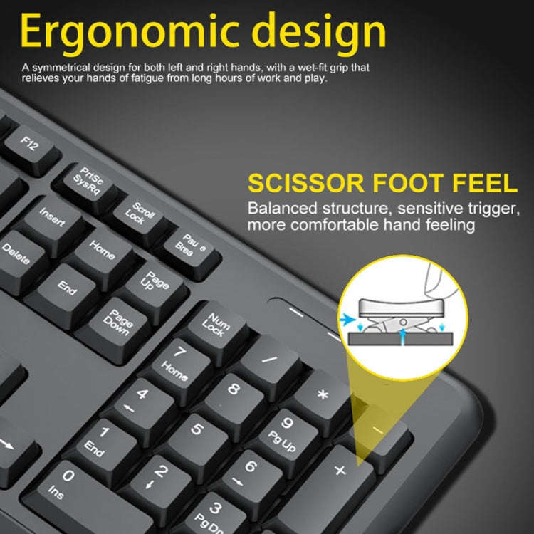 T-WOLF TF-100 2.4G Bluetooth Laptop Office Wireless Keyboard and Mouse Set(Set)