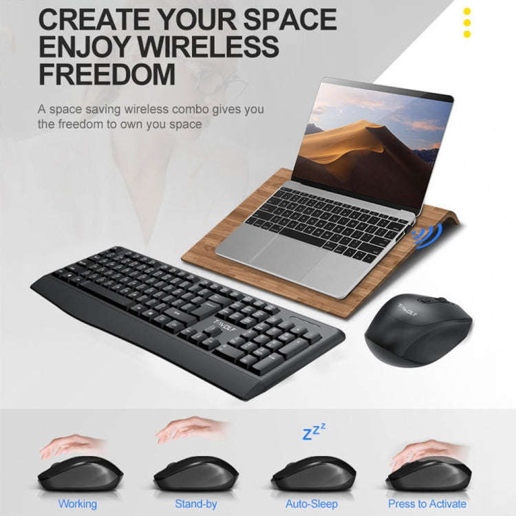 T-WOLF TF-100 2.4G Bluetooth Laptop Office Wireless Keyboard and Mouse Set(Set)