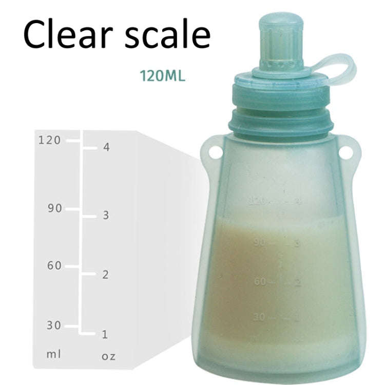 120ml Reusable Silicone Baby Food Pouches Refillable Squeeze Storage Containers(White)