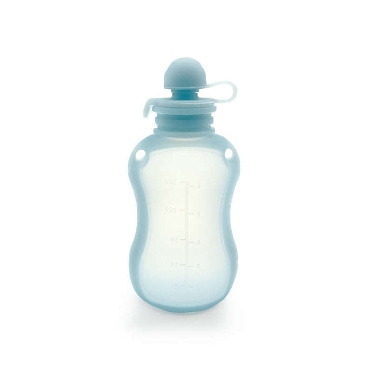 150ml Reusable Silicone Baby Food Pouches Refillable Squeeze Storage Containers(Blue)