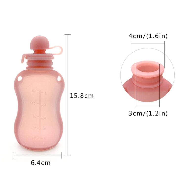 150ml Reusable Silicone Baby Food Pouches Refillable Squeeze Storage Containers(Blue)