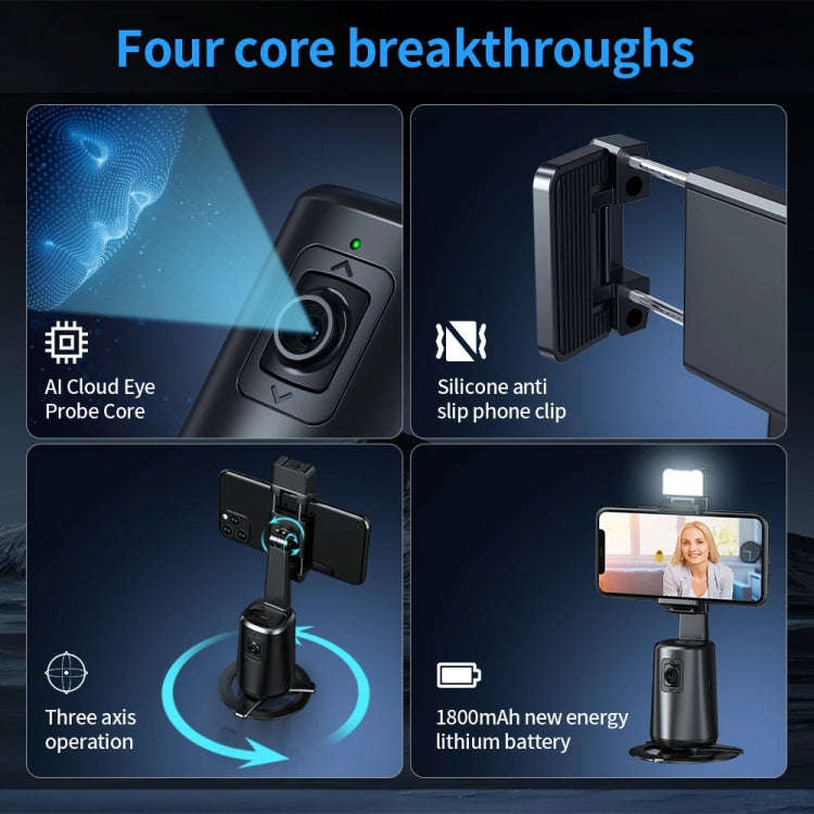 Pixel A200  Auto Tracking Gimbal Stabilizer 360 Degree Rotation Selfie Stick With Fill Light Set 2