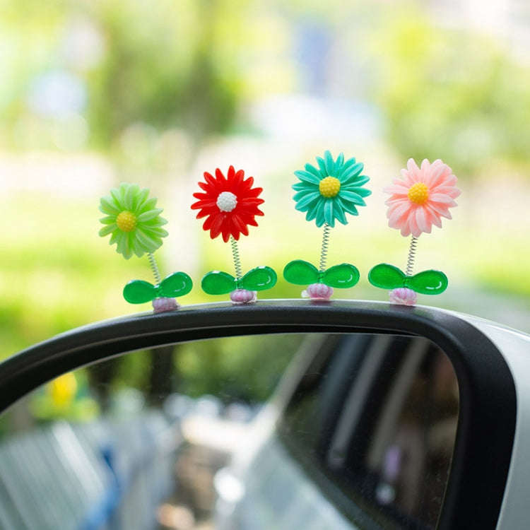 Cute Small Daisy Car Ornament Car Dashboard Shaking Decoration(Pink)