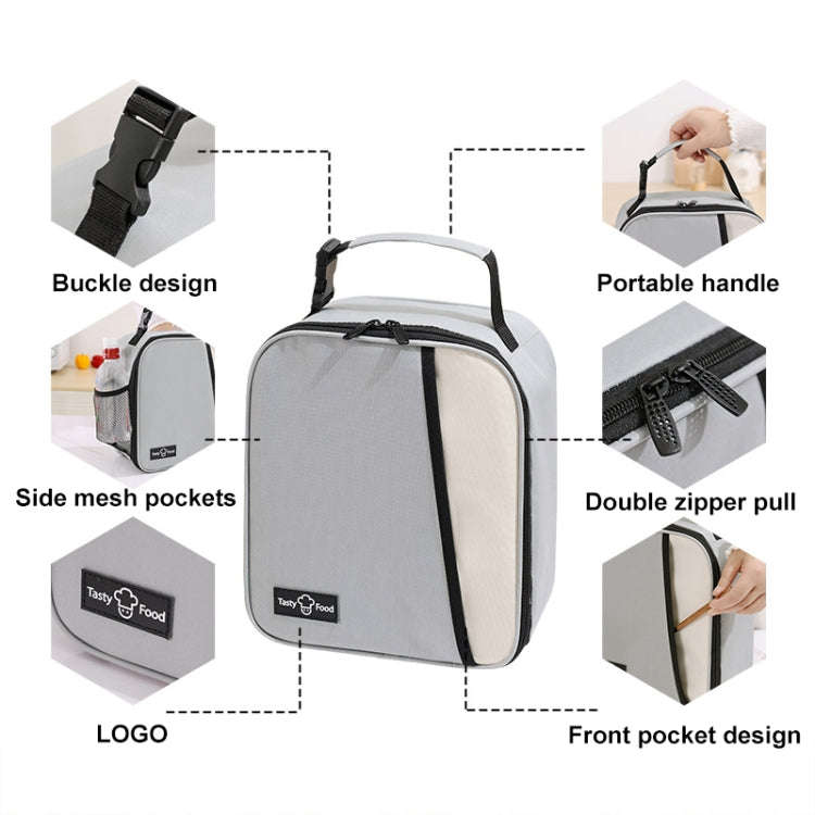 Portable Outdoor Picnic Portable Fresh-keeping Lunch Bag(Grey)